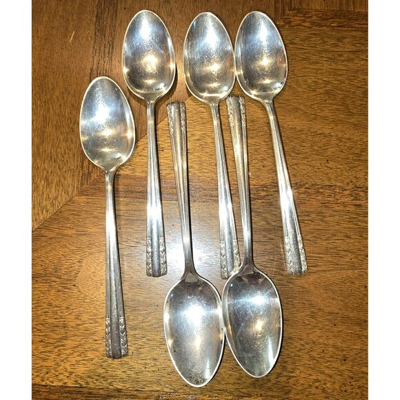 Alvin Chapel Bells Sterling Silver Teaspoons Set Of 6 - 1939 6" Long HS109 - Picture 1 of 6